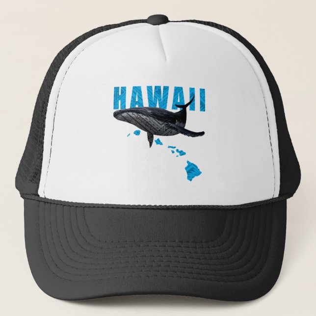 CASQUETTE TRIBAL POLYNÉSIEN HAWAII HUMPBACK HAWAII (Devant)