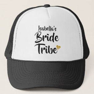 Casquette Tribu de la Mariée Or Date Cœur Personnalisé