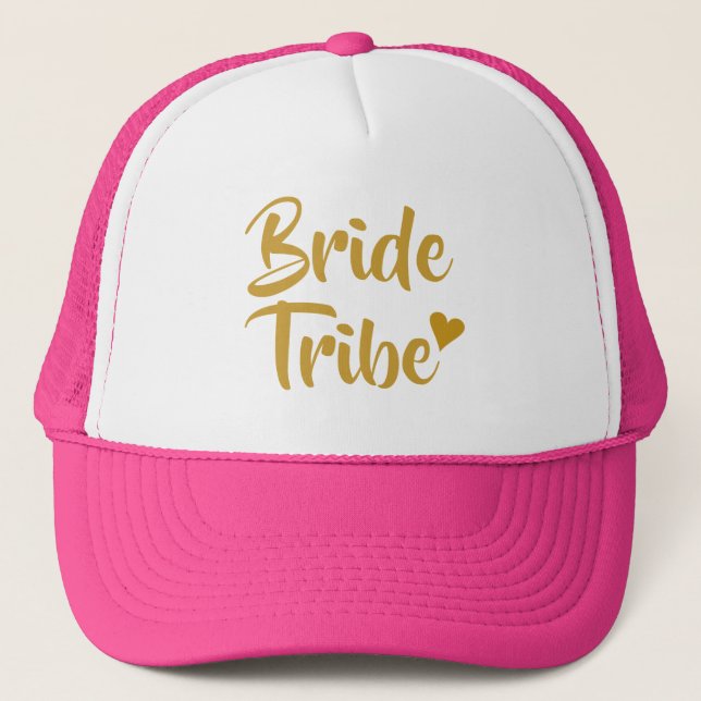 Casquette Tribu de mariée Cœur en or (Devant)