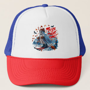 Casquette Trick or Treat Time : Ghost Skiing Fun Design