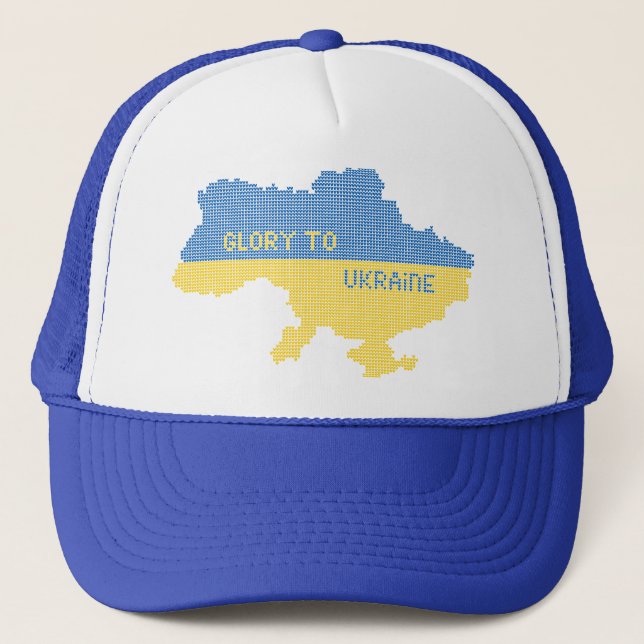 Casquette Tricot Ukraine texte de la carte d'Etat Gloire à l (Devant)