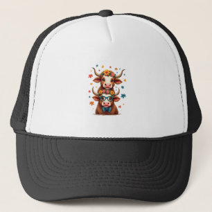 Casquette Trio de vaches Highland autisme vintage regardant