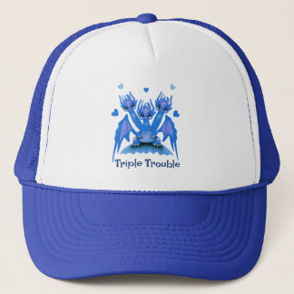 Casquette Triple Trouble Adorable Dragon Bleu à Trois Têtes