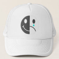 Casquette triste de visage de visage heureux