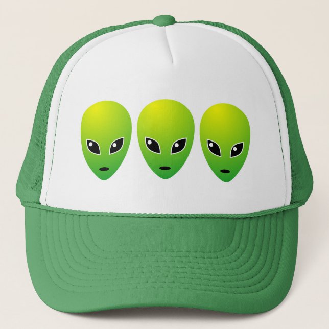 Casquette Trois aliens verts - customisés (Devant)