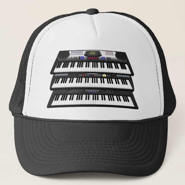 Casquette Trois claviers modernes : Synthétiseurs : (Devant)