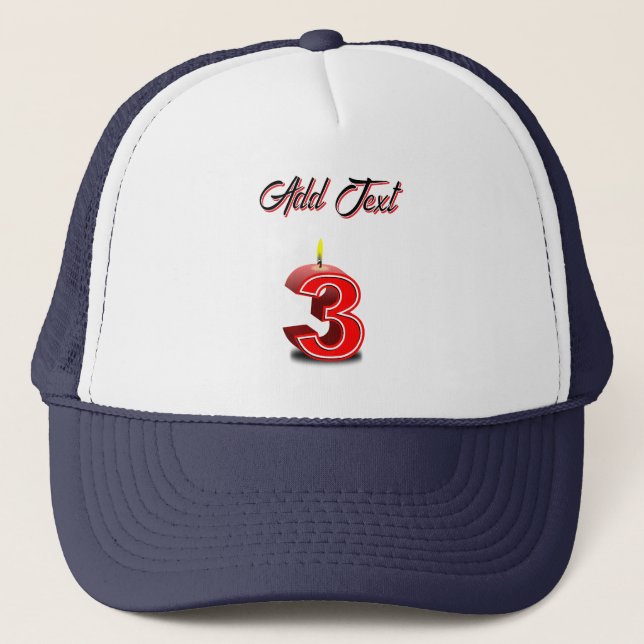 Casquette Troisième anniversaire Joyeuse célébration de fami (Devant)