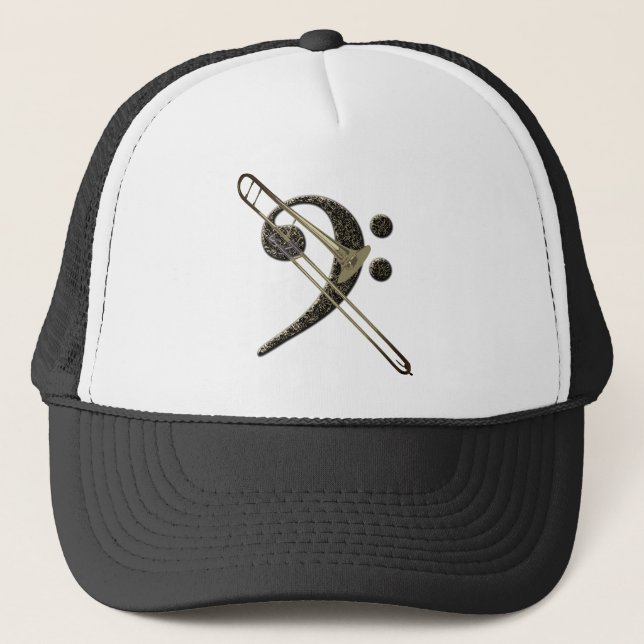 Casquette Trombone Bass Clef Music Instrument Baseball (Devant)