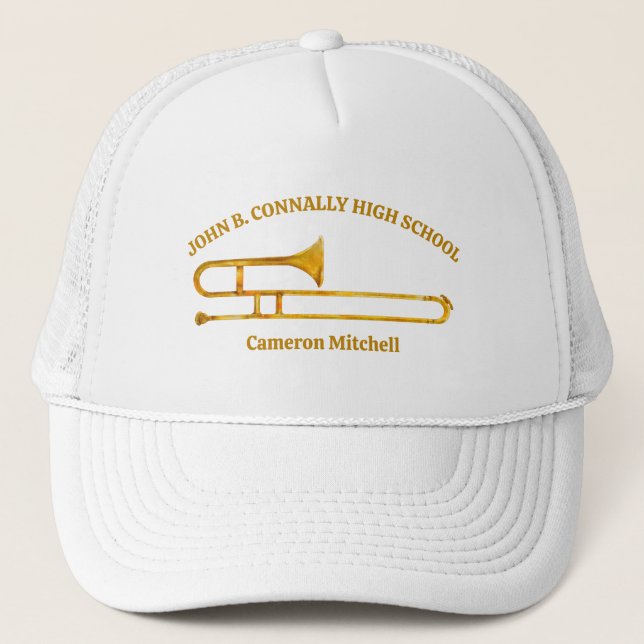 Casquette Trombone High School Band Gold Personnalisé (Devant)