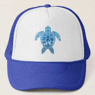 Casquette Tropical Island Sea Turtle Design en bleu