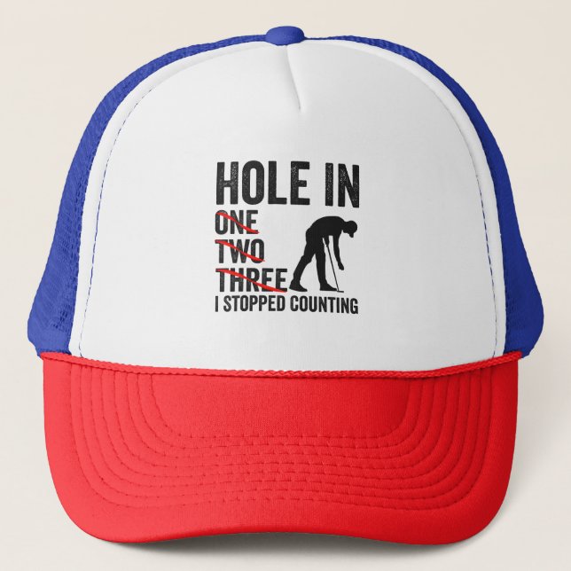 Casquette Trou dans un arbre deux J'ai arrêté de compter Fun (Devant)