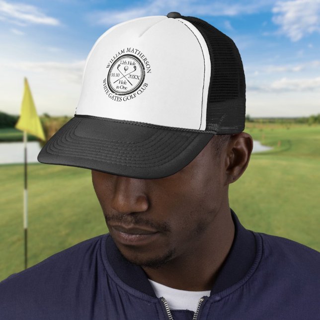 Casquette Trou en un classique Golf personnalisé (Hole in One Classic Personalised Golf Trucker Hat)