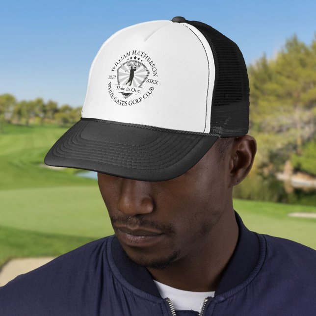 Casquette Trou en un classique Golf personnalisé (Hole in One Classic Personalised Golf Trucker Hat)