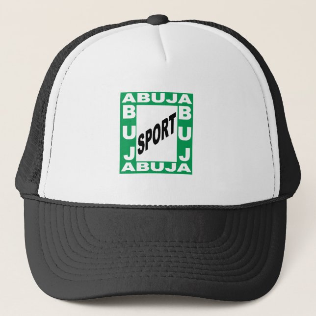 Casquette Trucker  blanc noir  ABUJA SPORT (Devant)