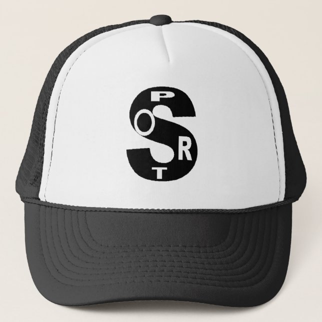 Casquette trucker blanc/noir   DESIGN  SPORT (Devant)