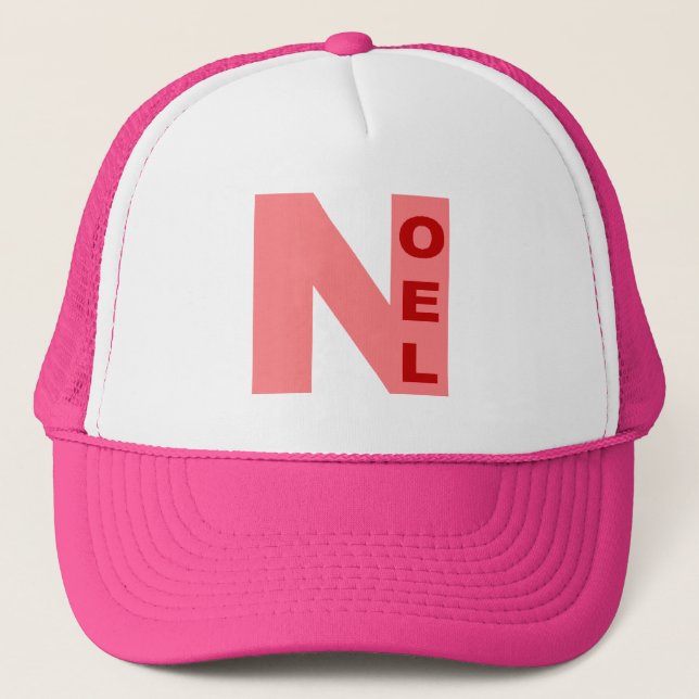 Casquette Trucker blanc/rose  NOEL (Devant)
