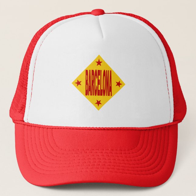 casquette trucker blanc rouge  BARCELONA (Devant)