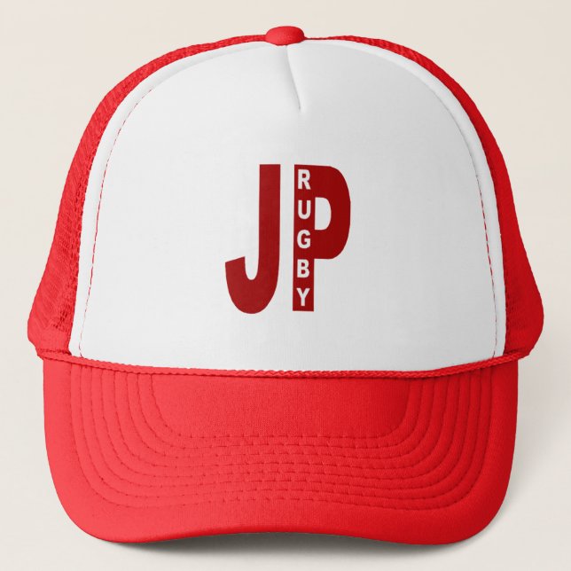 Casquette Trucker blanc rouge  JAPAN  RUGBY (Devant)