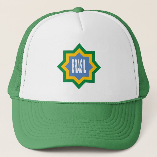 Casquette Trucker  blanc/vert  BRASIL (Devant)