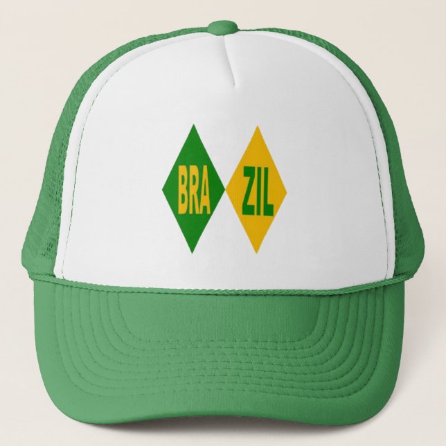 Casquette Trucker blanc vert  BRAZIL (Devant)
