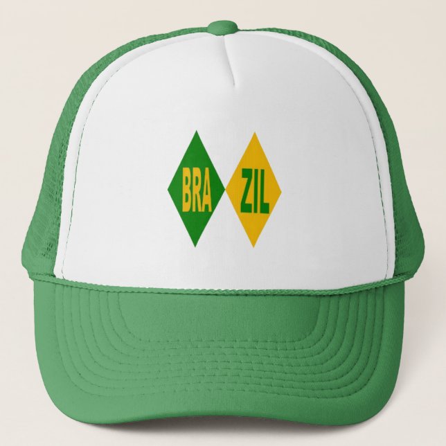 Casquette Trucker blanc vert  BRAZIL  (Devant)