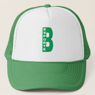 Casquette Trucker blanc vert BRAZIL ESPORTE