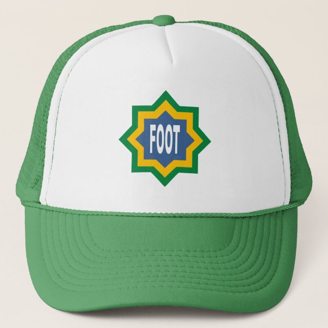 Casquette TRUCKER  blanc/vert  FOOT (Devant)
