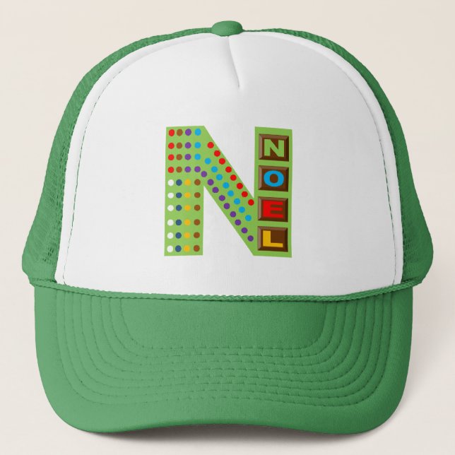 Casquette Trucker blanc/vert NOEL CHOCOLATBONBONS (Devant)
