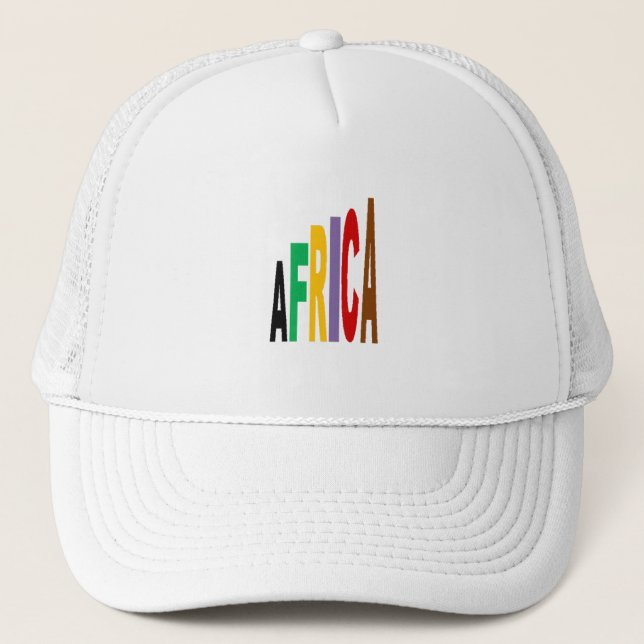 Casquette trucker  blanche  DESIGN   AFRICA  (Devant)
