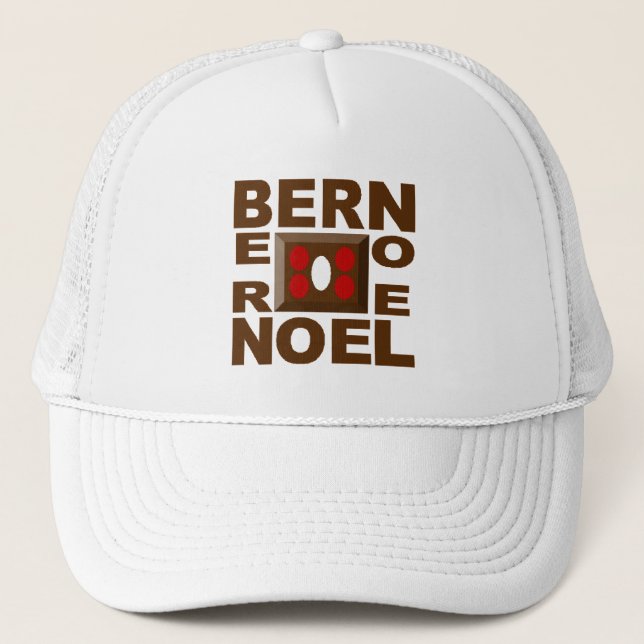 Casquette Trucker  blanche Design BERN  NOEL (Devant)