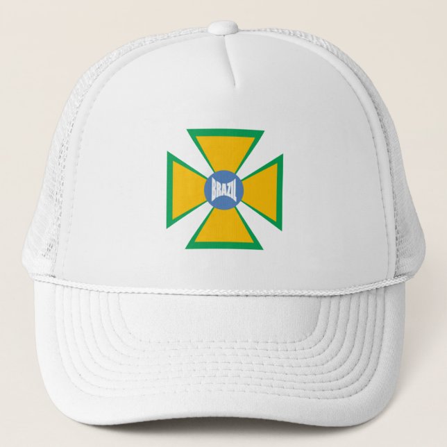 Casquette Trucker blanche DESIGN BRÉSIL (Devant)