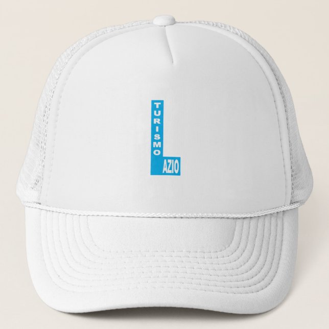 Casquette Trucker blanche DESIGN  LAZIO  TURISMO (Devant)