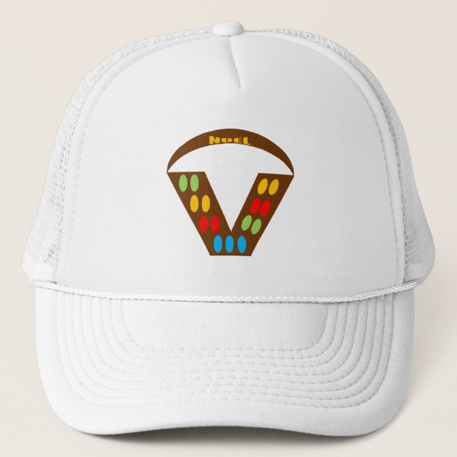Casquette Trucker  blanche  NOEL CHOCOLAT BONBONS (Devant)