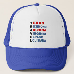 Casquette Trucker bleu  royal  TRAVEL  USA 