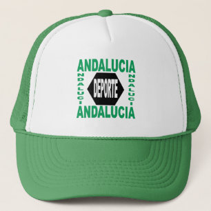 Casquette Trucker Hat blanc vert ANDALUCIA DEPORTE