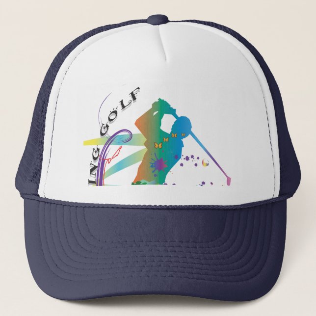 Casquette Trucker Hat golf swing action brosse coups (Devant)