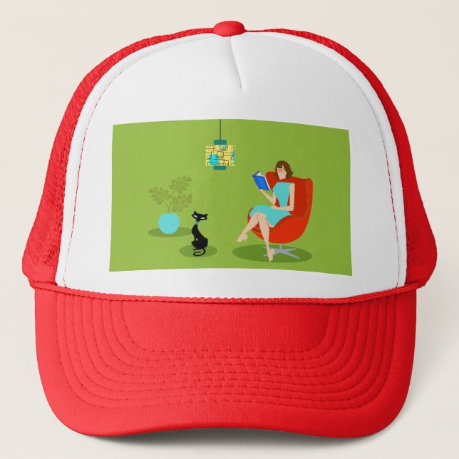 Casquette Trucker Hat pour femme de lecture rétro (Devant)