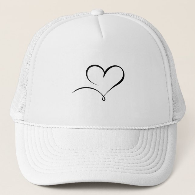 Casquette Trucker Hat with Modern Heart Graphic for All Styl (Devant)