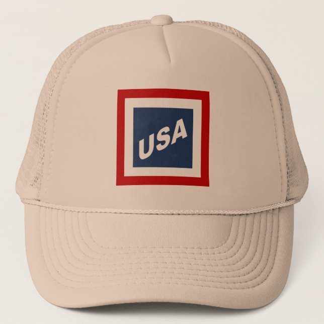 CASQUETTE   TRUCKER   KAKI   DESIGN   USA (Devant)