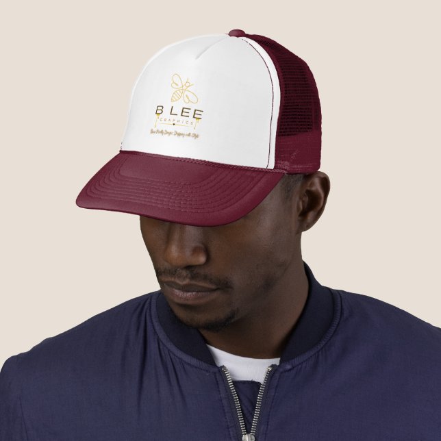 Casquette Trucker Logo BLEEGRAPHICS (En situation)