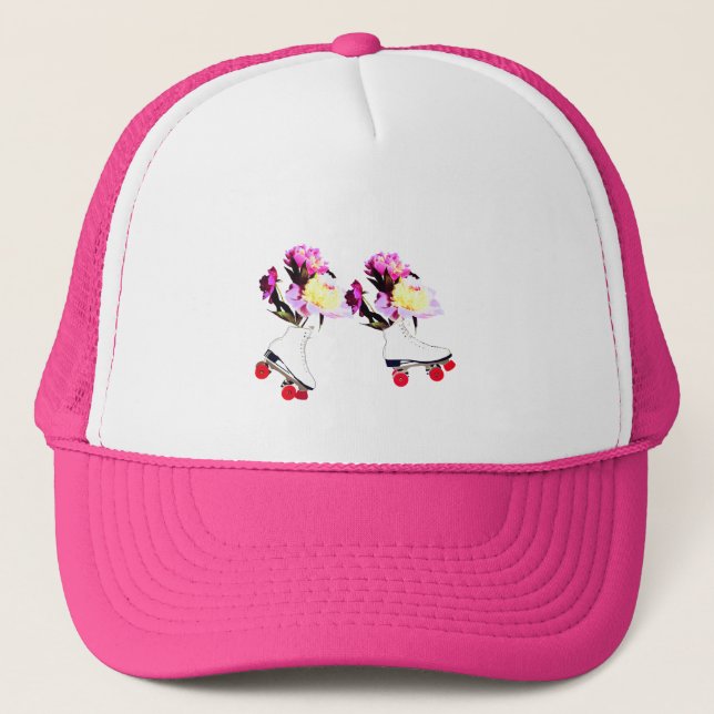 Casquette Trucker Patins & Pivoines (Devant)