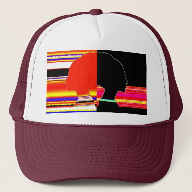 Casquette Trucker Pop Art Glitch Split Profile (Devant)