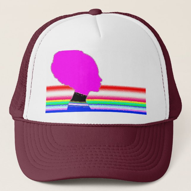 Casquette Trucker Profil Rose Arc-en-ciel – Pop Ar (Devant)