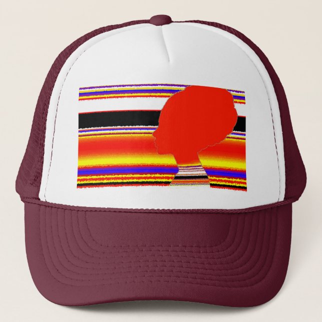 Casquette Trucker Profil Rouge Vivid – Pop Art (Devant)