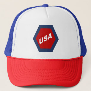CASQUETTE TRUCKER ROUGE BLANC BLEU USA SPORT