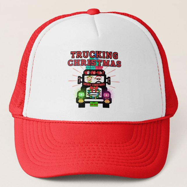 Casquette Trucking Noël avec le Père Noël au volant (Devant)