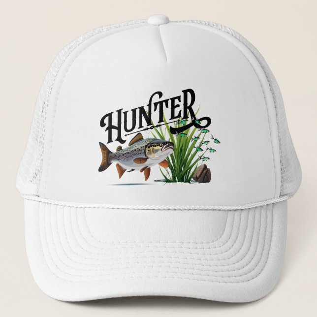 Casquette Truite de lac à la chasse (Devant)