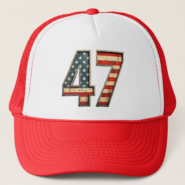 Casquette Trump 2024 47 Drapeau américain 47 Trump 2024 (Devant)