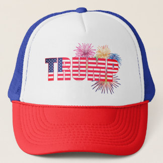 Casquette Trump Drapeau et feux d'artifice Patriotique Truck