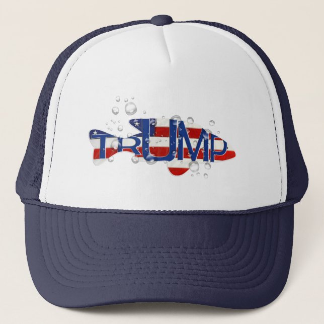 Casquette Trump Drapeau Poisson en bulles (Devant)